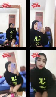 Hijab hitam di kamar sambil ngangkang
